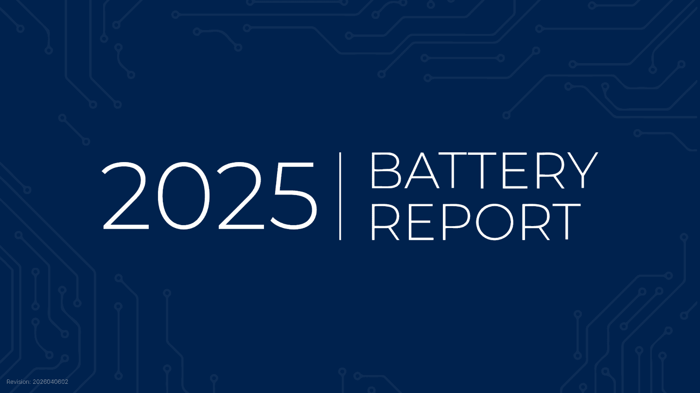 Cover page of the Volta Foundation Battery Report 2025