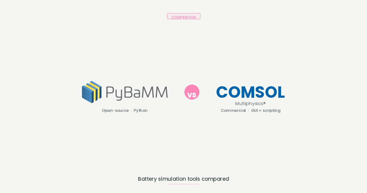 PyBaMM vs COMSOL for battery simulation: which fits your team?